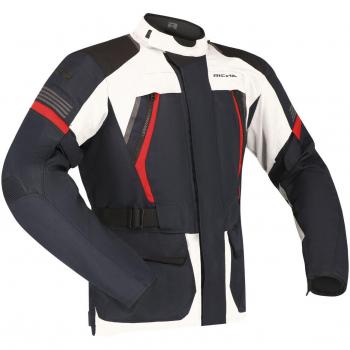 Richa Chaqueta Phantom 3 para Motocicletas – Estilo Impermeable con Detalles Gris, Rojo y Azul (Tamaño 5XL)