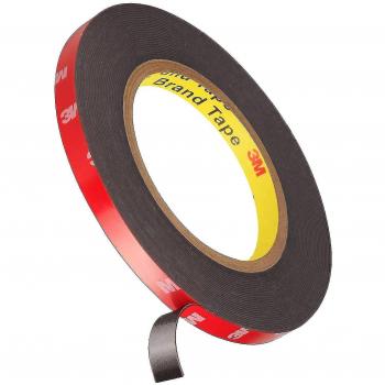 3M Cinta Doble Cara Extra Fuerte, Negra, 10 mm, Impermeable
