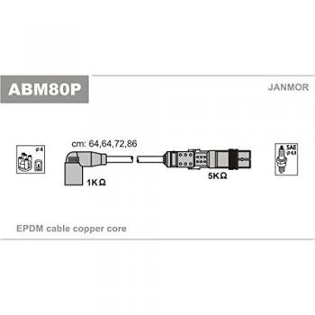 Conjunto de cabos de ignição JANMOR ABM80P