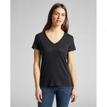 Černé V-Neck Tričko od Lee