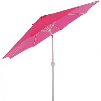 Parasol de jardin Ø 2,7 m (inclinable) polyester/aluminium 5 kg rose – code 04 0003873