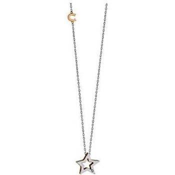 Gioiello Cometa Collana con Diamante e Motivo Stellare in Oro Bianco e Rosato, GLB1449