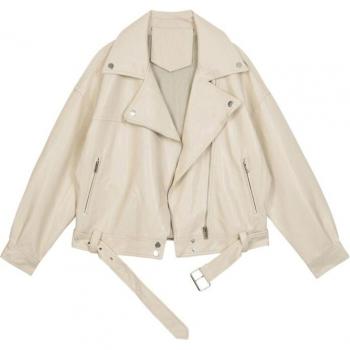 Beige Women's Motorcycle Jacket