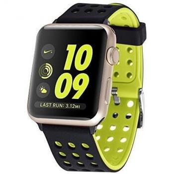 Correa Huishang para Apple Watch, Accesorio de Silicona Suave, Flexible y Transpirable, Banda de Reemplazo para Series 1/2 Nike+