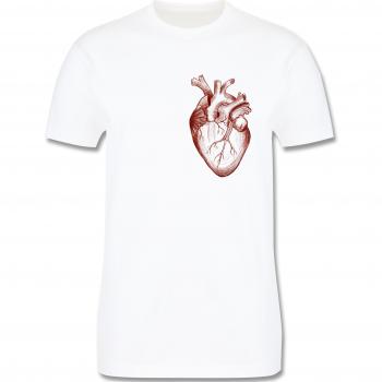 Herz Anatomie L weiß Herren T-Shirt – Premium – Nerd Geschenke