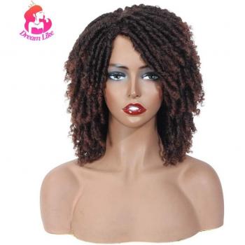 Peluca Trenzada Sintética Ombre Marrón/Rojo/Negro