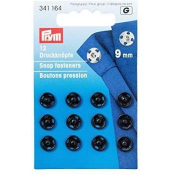 9mm Black Sew-On Snaps by Prym