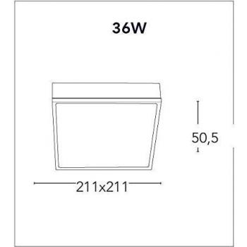 Netlighting Klio LED Flush Mount Light White 29W 2900lm 4000K 21.1x21.1x5cm