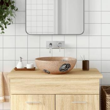 Countertop Basin Brown and Blue Round Φ41x14 cm Ceramic Vidaxl