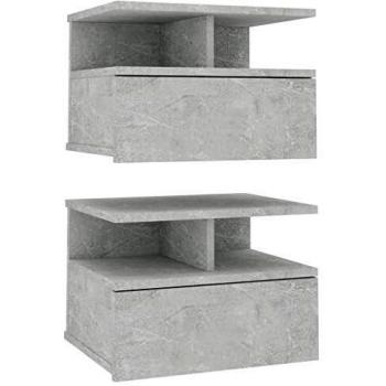 Floating Bedside Tables, 2 pcs, Gray Concrete, 40x31x27cm, Manufactured Wood