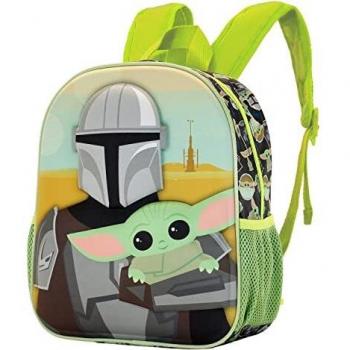 Star Wars The Mandalorian Eyes Mochila 3D Pequeña, Verde