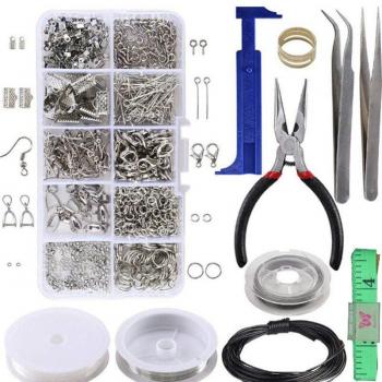 10-Grid Jewelry Making Starter Kit with Tools
