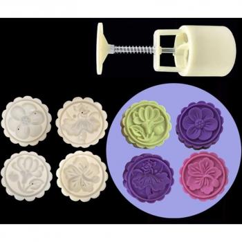 Utensilios de repostería: molde de Mooncake 50g con sellos 3D