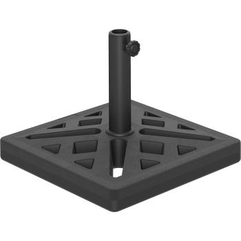 Base Ombrellone 15kg Outsunny HDPE Quadrata – Pali 32/38/48mm Nero