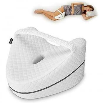 White LITSPOT Knee Comfort Pillow – Memory Foam, Orthopedic Ergonomics