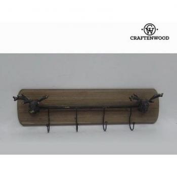 Percha Industrial de 4 Pomos, Madera + Metal – CraftenWood