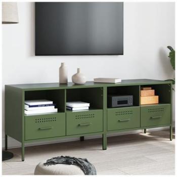 Meuble TV Rangement Vert Olive
