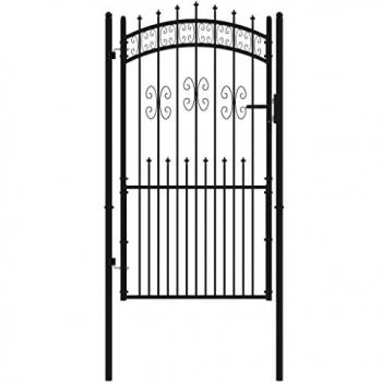 Portail Haut de Lancer VidaXL Noir 103x225 cm, Acier Epoxy Poudre
