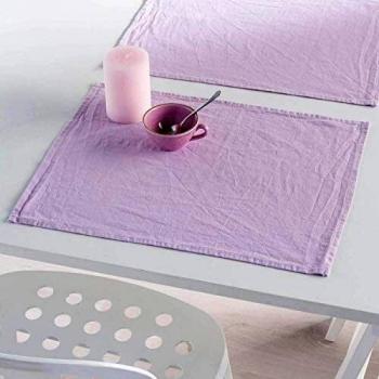 Nappes en lin unies 35x50 cm, lot de 2, marque NATURALS – Lilas