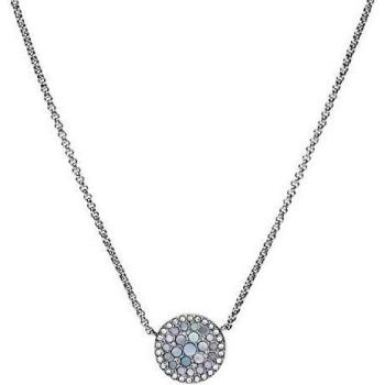 Collier Acier Bleu Fossil avec Nacre