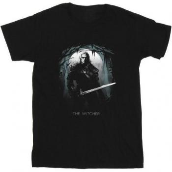 Herren T-Shirt Netflix: Geralt von der Nacht – 5XL – Schwarz