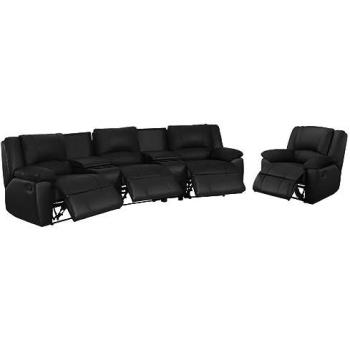 Canapé 4 places « Arôme Noir » avec fauteuil relax