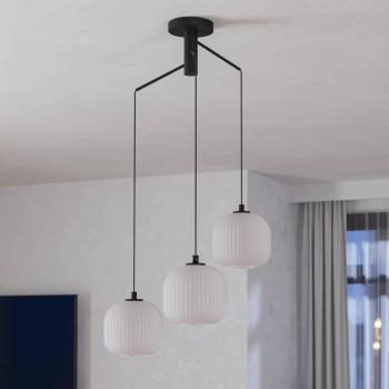 EGLO Mantunalle Pendant Light, Ø 62 cm, Black/White, 3-Bulb