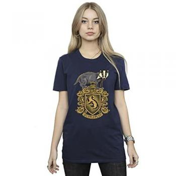 Harry Potter Hufflepuff Sketch Crew Cotton Casual Shirt