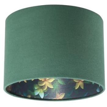 Verdant Bloom 10 Lampshade – Yellow & Green Flower Design in Linen