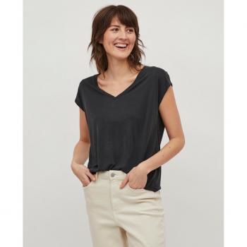 Vila T-Shirt Basic V-Neck VIMODALA 6025, Schwarz