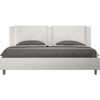 Letto King Size Imbottito 200x200 Bianco Similpelle