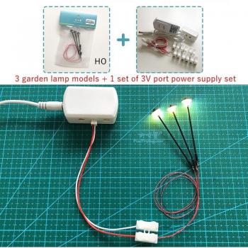 Lampadaire LED pour modélisme ferroviaire, 3 pièces