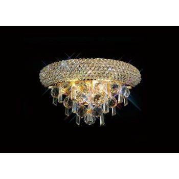 Aplique de pared Diyas Inspired Alexandra 2 luces doradas y cristal
