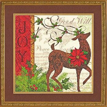 Reindeer in Gold Cross Stitch Kit – Winter