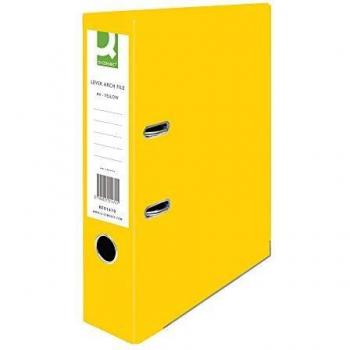 Q-CONNECT LEVER ARCH FILE PAPERBACKED A4 YELLOW (PACK OF 10)