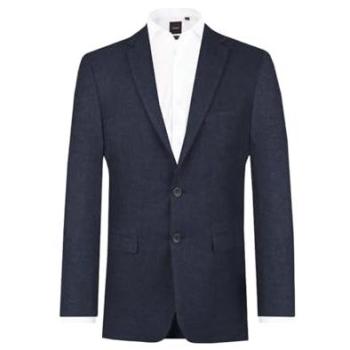 Men's Navy Donegal Patterned Tweed Outerwear – 50R