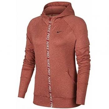 T-shirt à manches longues zippé Nike Femme, Cedar/HTR/Noir, FR : L