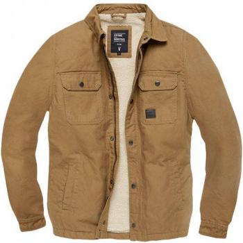 Vintage Beige Sherpa-jacka för män