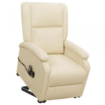 VidaXL Aufstehhilfe Massagesessel Creme Kunstleder