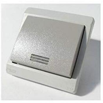 Poussoir symbole Hotte lumineux IP44 gris