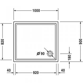 Plato de ducha blanco Duravit Starck Slimline 100x90