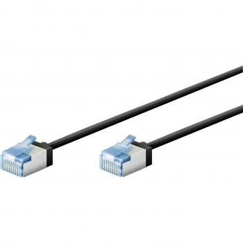 Cavo di rete CAT 6A U/FTP nero 1 m con connettori extra-corti