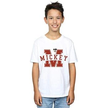 Mickey Peak Letter Tee – Boy’s Size 9 Years, White