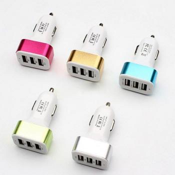 3-Port USB Fast Charger Car Adapter for iPhone 11 Pro, 6, 7, 8 Plus, Xiaomi Redmi, Huawei, Samsung 5V 2.1A