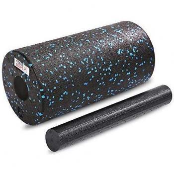 ResultSport Foam Roller with Textured Surface (Black/Blue