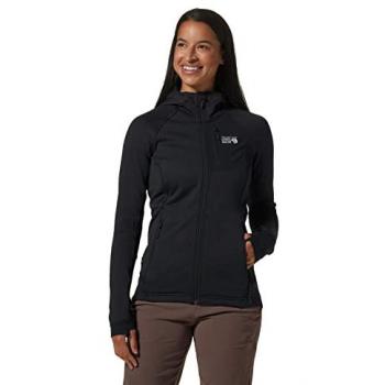 Mountain Hardwear Damen-Polartec Power Grid Fleece‑Hoody (L) in Schwarz