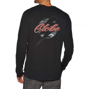 Globe Flash LS Tee – T-Shirt à manches longues, Homme, Noir (Washed Black)
