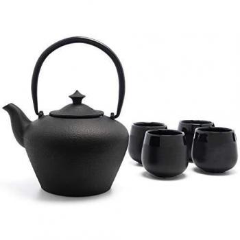 Bredemeijer Black Cast Iron Chengdu Teapot Set with 4 Cups