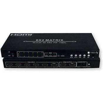 Boitier Multisortie HDMI 6x2 – 4K Ultra HD – Noir