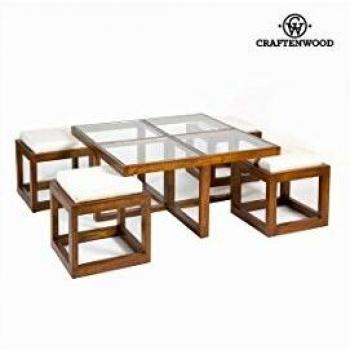 Mesita de café con 4 taburetes